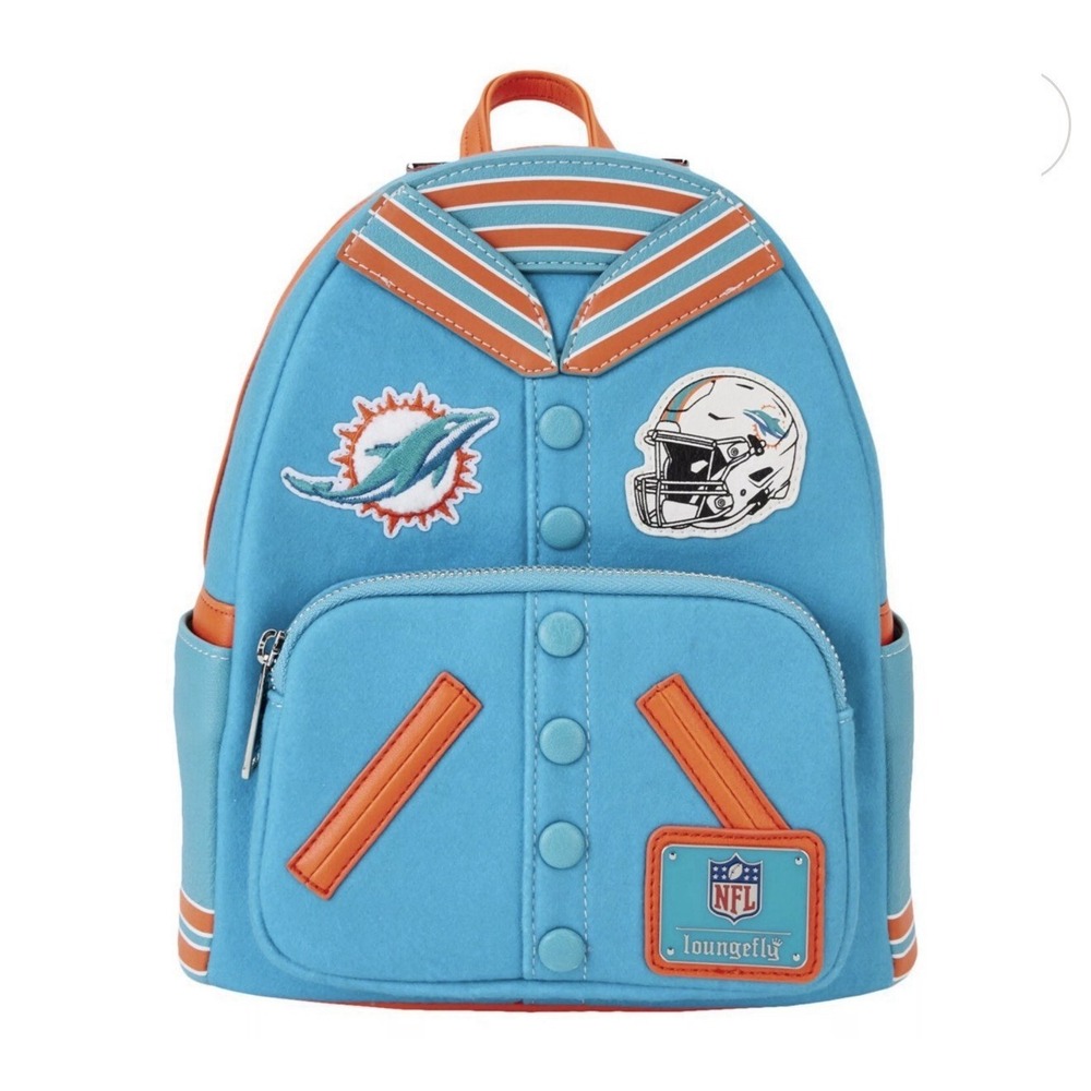 Loungefly Miami Dolphins Varsity‎ Mini Backpack NWT